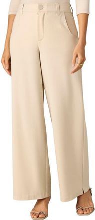 Wit & Wisdom Whitney Skyrise Flat Front Wide Leg Pants in French Oak at Nordstrom, Size 14