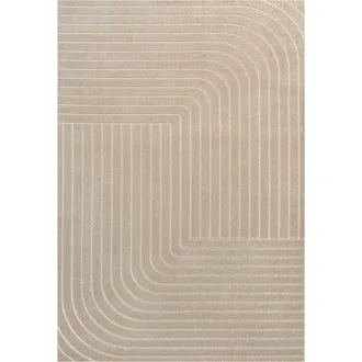 Jonathan Y Designs Odense High-Low Minimalist Angle Geometric Indoor/Outdoor Area Rug in Beige/cream at Nordstrom, Size 3Ft 0In X 5Ft 0In