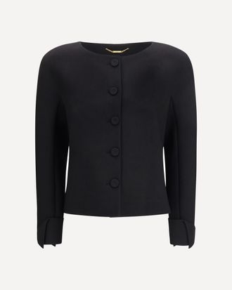 Chlo&eacute; Collarless fitted Jacket in wool cr&ecirc;pe Female 40