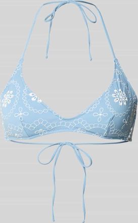MC2 Saint Barth Bikini-Oberteil mit Stitchings und Schn&uuml;rung Modell HESPERA in Blau, Gr&ouml;&szlig;e XL