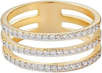 Adornia Adornia 14K Plated Cz Triple Band Ring