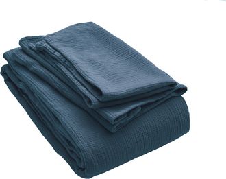 Schubiger M&ouml;bel Bettw&auml;sche Jula Enzianblau