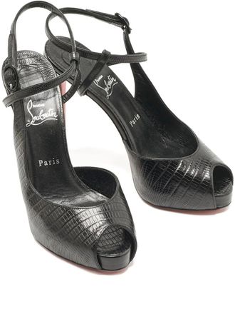Christian Louboutin Jenlove embossed leather sandals - Black