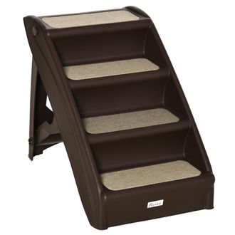 OEM Escal&oacute;n Para Perros Gatos Port&aacute;til Con Alfombras Antideslizantes Para Cama Sof&aacute; Carga 20 Kg 62x38x49,5 Cm Marr&oacute;n