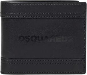 Dsquared2 Wallets & Cardholders, male, Black, Size: ONE SIZE Black Leather Bifold Wallet