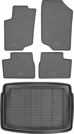 OEM Juego De Alfombrillas De Goma Para Peugeot 207 Hatchback (2006-2012) + Alfombrilla Para El Maletero