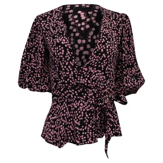 Ganni Ganni Wrap Blouse in Floral Print Viscose