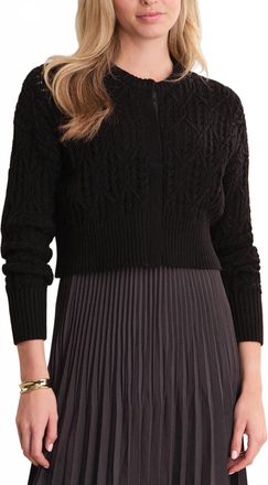 525 america Amara Cropped Cable Cardigan In Black
