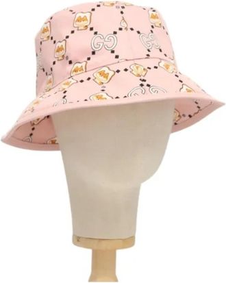 Gucci Pre-owned Canvas hats - Dames - Vintage Accessoires - Roze - ONE Size - Vintage