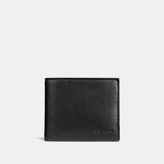 Coach Mens 3 in 1 Wallet in Sport Calf - Black Leather - One Size