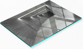 OEM Tablero De Cocina De Vidrio Templado Duradero Y Elegante Con Dise&ntilde;o De Hormig&oacute;n, 80x52 Cm
