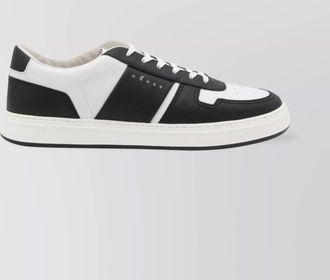 Hogan round toe low top sneakers with contrast panels and rubber sole