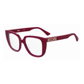 Moschino Eyeglasses Square Full Rim, Red Frame And Clear Demo Lens Lens Mos6220C9A00