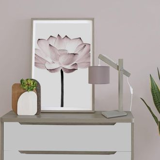 Tosel Lampe bureau madera Alt.50cm taupePantalla: taupe