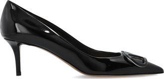 Valentino Garavani VLogo Signature Patentleren Pumps - Dames - Pumps - Zwart - 39 EU - Leer - Schoenen