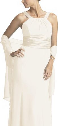 Flora Chiffon Bridal Bridesmaid Wrap/Draping Shawl,90 L (Pale Ivory)