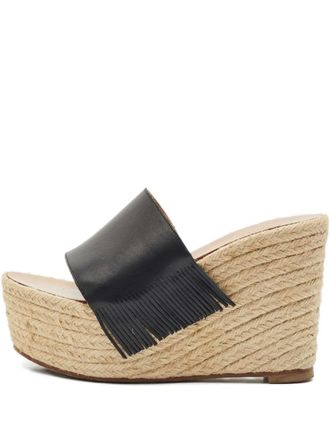 Chlo&eacute; 110mm Estel espadrilles - women - Leather/Leather/Leather - 36 - Black