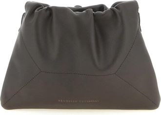 Brunello Cucinelli BC Duo Pouch - Dames - Clutches - Bruin - ONE Size - Leer - Tassen