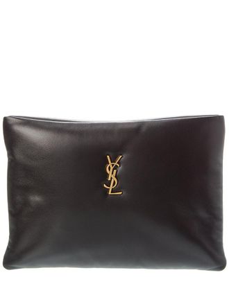 Saint Laurent Calypso Large Leather Pouch