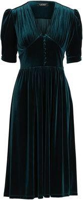 Ralph Lauren PUFF-SLEEVE VELVET DRESS