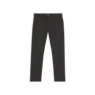HUGO BOSS Broeken, Heren, Zwart, W34, Polyester, Delaware Slim-Fit Broek
