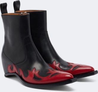 Maison Margiela Heel-Less leather cowboy boots
