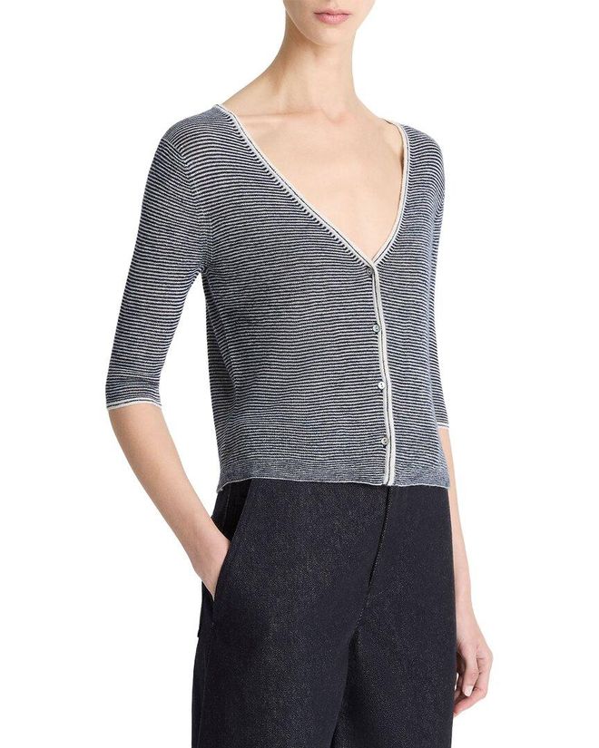 Microstripe Cardigan