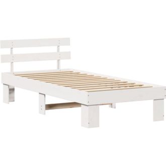 vidaXL Estructura De Cama Blanco 90 X 200 Cm Madera Maciza De Pino Vidaxl