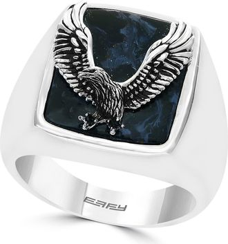 Effy Sterling Silver Pietersite Eagle Signet Ring - Size 10 in Blue at Nordstrom Rack