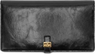 Ganni logo-buckle wallet - women - Calf Leather - One Size - Black