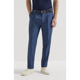 Brunello Cucinelli Prince of Wales trousers in Blue at Nordstrom, Size 52 It