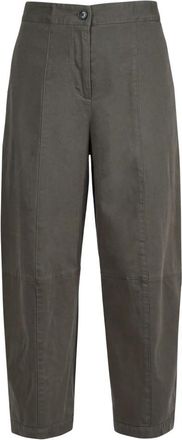 Alessia Santi Stretch Twill Cropped Broeken - Dames - Vrijetijds broeken - Groen - S - Katoen - Broeken