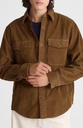 Madewell Corduroy Button-Up Work Shirt in Woodland Brown at Nordstrom, Size X-Large