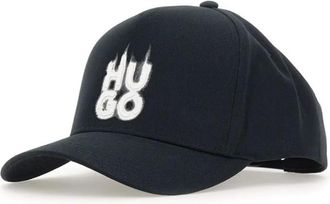 HUGO BOSS Hugo Mens Marsel Smokey Logo Cotton Blend Baseball Cap, Black