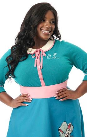 Unique Vintage Plus Size Embroidered Cardigan in Teal at Nordstrom, Size 2Xl