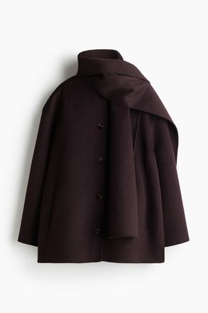 H&M Handgefertigter Mantel aus Wollmix - Weinrot