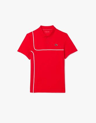Lacoste Mens Tennis x Daniil Medvedev Regular-Fit Polo Shirt - Red - Size: 42