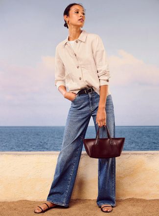 Contemporaine Womens Patch pockets pure linen jacket