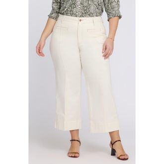 NYDJ Teresa Seamed Ankle Wide Leg Jeans in Vintage White at Nordstrom, Size 16W