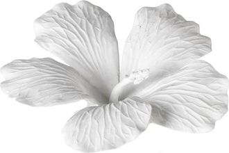 Zodax White Bone China Hibiscus Flower Wall & Table Decor