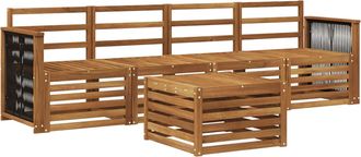 vidaXL Vidaxl Conjunto De Sof&aacute;s De Exterior 5 Uds. Natural