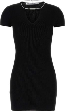 Alexander Wang Zwarte Viscose Blend Minijurk - Dames - Korte kleedjes - Zwart - M - Kleedjes