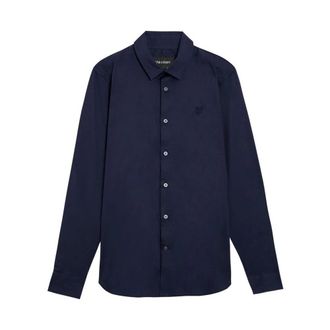 Lyle & Scott Blauw Katoenen Overhemd Lange Mouw - Heren - Casual Overhemden - Blauw - XS - Katoen - Overhemden