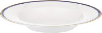 KASANOVA Piatto fondo con filo blu e oro in new bone china, da 22 cm
