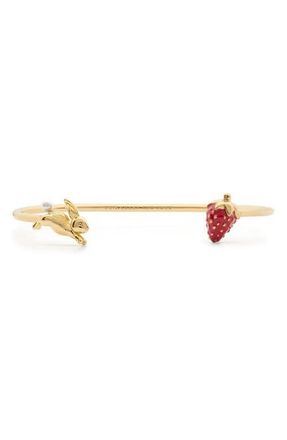 Kate Spade New York secret garden strawberry & bunny cuff bracelet in Red Multi at Nordstrom