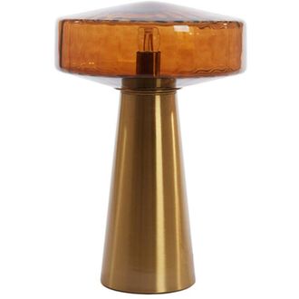 Light & Living L&aacute;mpara de mesa - Pleat - marr&oacute;n dorado - vidrio - Light&living