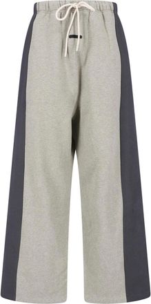 Fear of God Grey Cotton Panel Design Wide-Leg Sweatpants