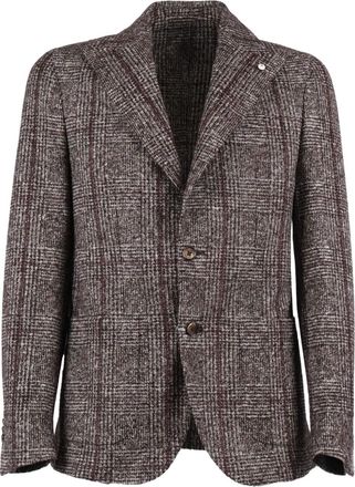 L.B.M. 1911 buttoned check-pattern blazer - Bruin