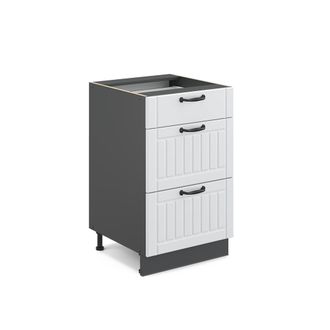 Vicco Mueble Bajo De Cocina Fame-line, Blanco Casa De Campo, 50 Cm Sin Encimera