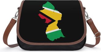 Generic Flag Map of Guyana Small Womens Crossbody Bags Shoulder Handbag with Adjustable Strap for Travel